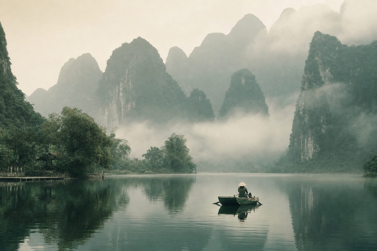 Paysage brumeux du Vietnam