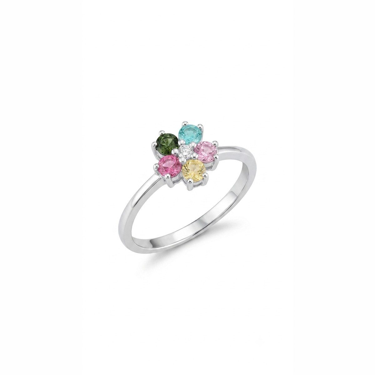 Bague Fleur sacrée — Pierres multicolores