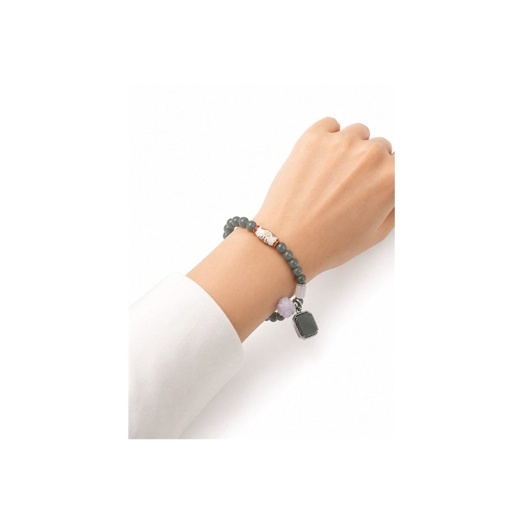 Bracelet Héritage céleste — Jade multicolore sculpté