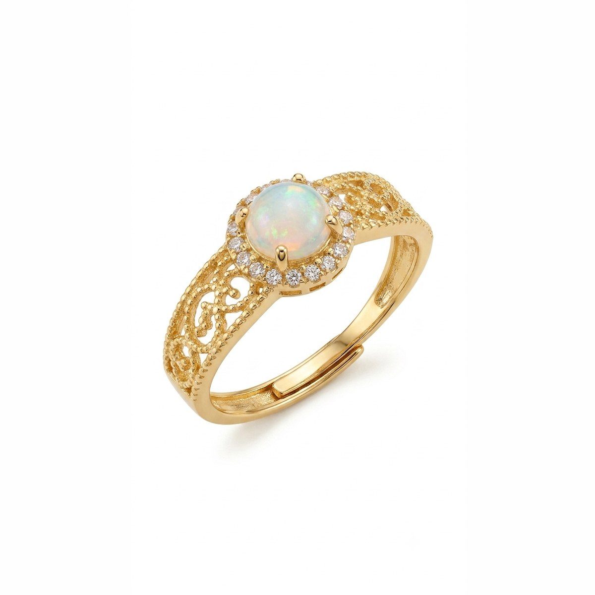 Bague Lune dorée — Opale