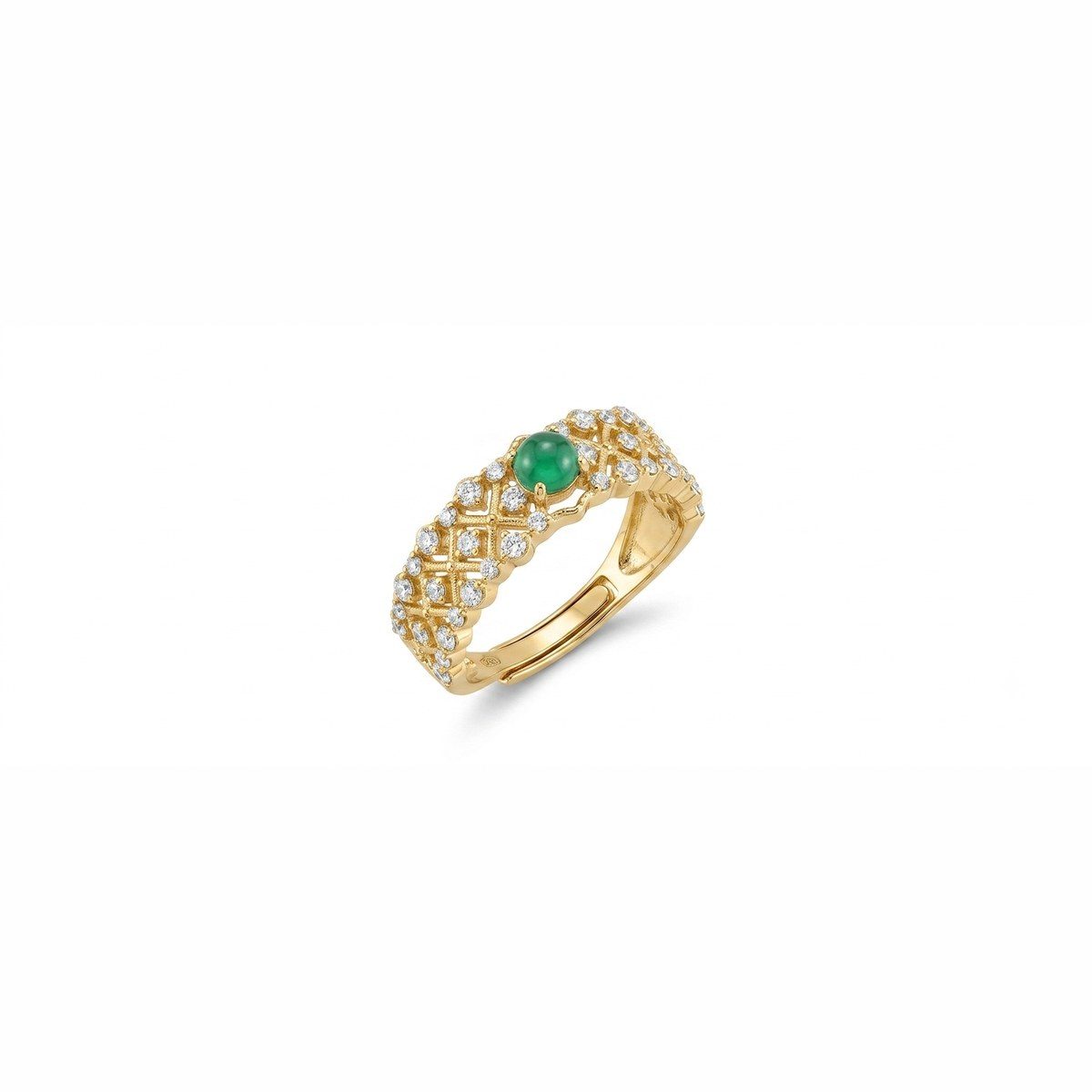 Bague Protection sacrée — Jade vert