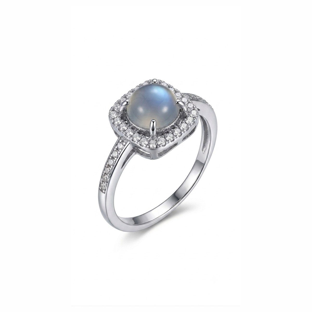 Bague Rivière éclairée — Jade blanc
