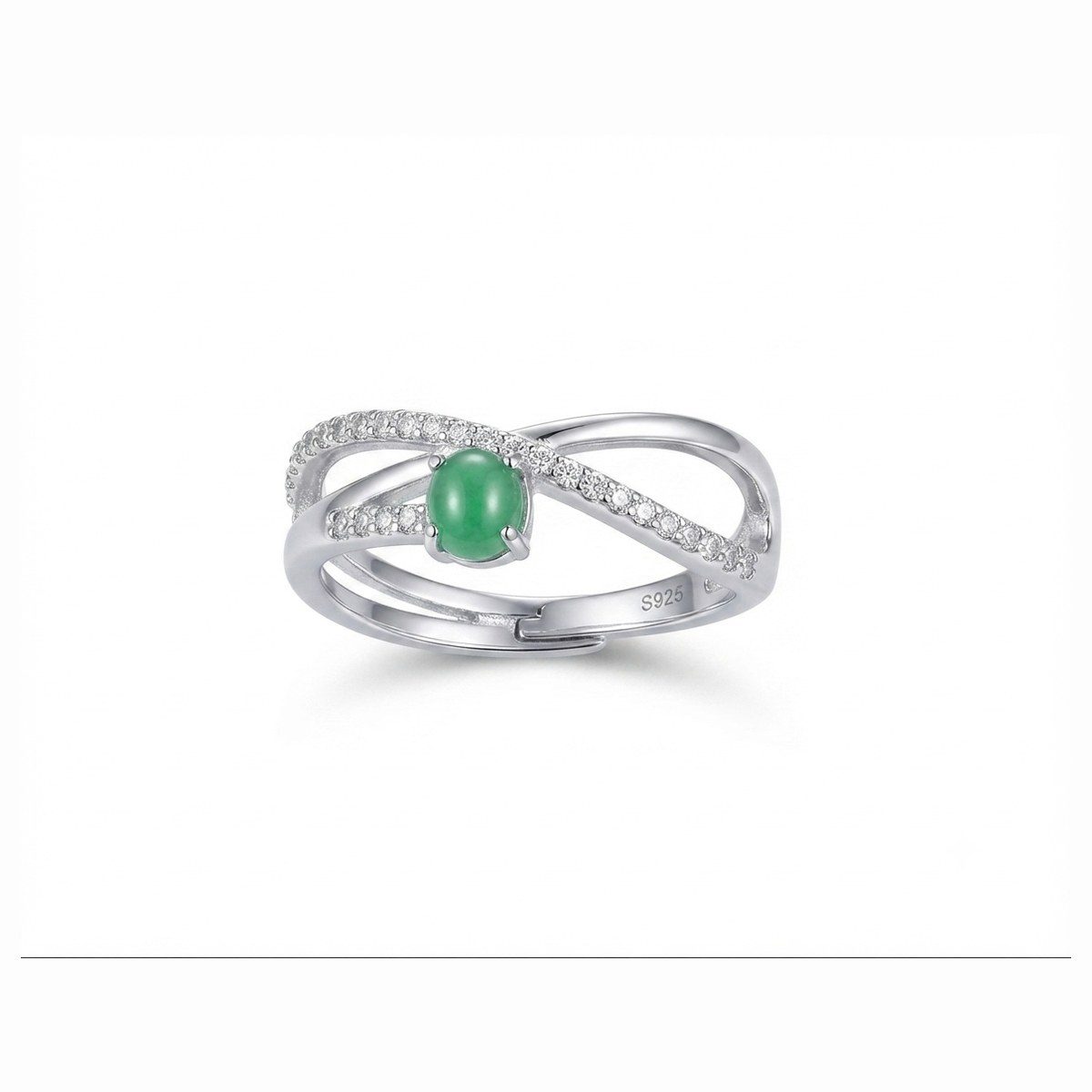 Bague Vénus en jade — Jade vert, taille ovale